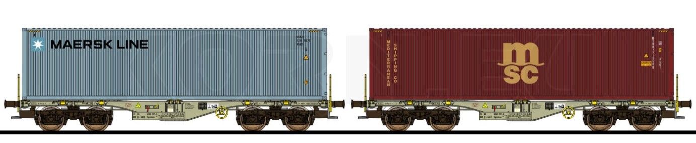 36605 PULLMAN ESU - Containertragwagen, H0, Sgmmn - Spur H0